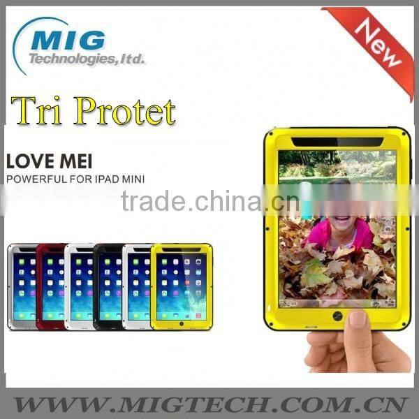 LOVE MEI Powerful AL metal phone cases for ipad mini case, Shockproof Waterproof Rugged Gorilla 6 colors optional