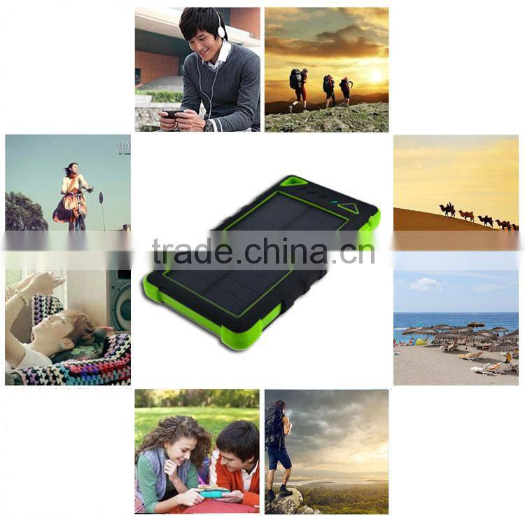 New arriving!!2016 Original developed waterproof Dual USB port 10000mAh solar power bank charger for mobile phone