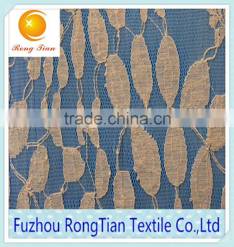 A new design leaves pattern cotton lace fabric for decorative