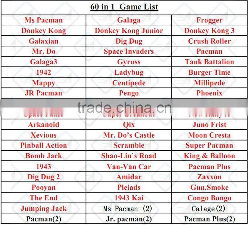 19'' LCD Jamma Board Pacman Classical 60 in 1 Cocktaill Mini Arcade Machine