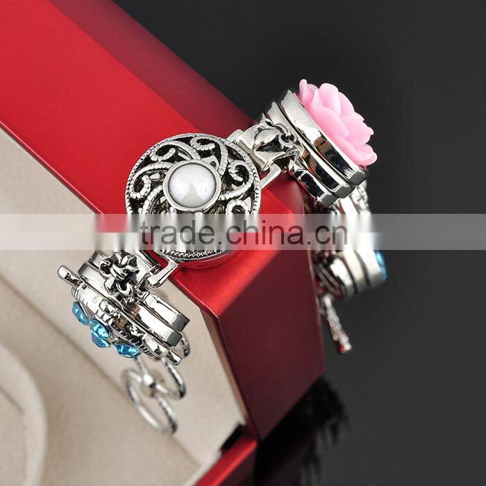 MOQ 100pcs 2015 popular fashion snap press button leather bracele