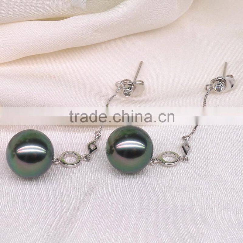 good design bridal jewelry 18k gold tahitian pearl drop earring for women