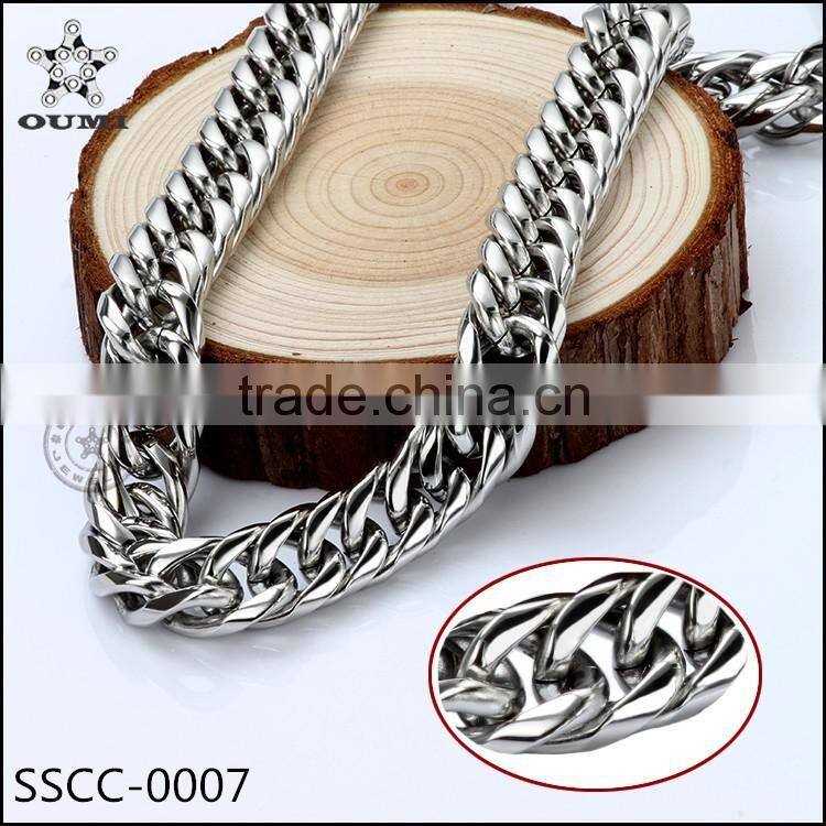 Fashion Metal Chain Stainless Steel Chain Double Curb Chain Necklace Jewelry