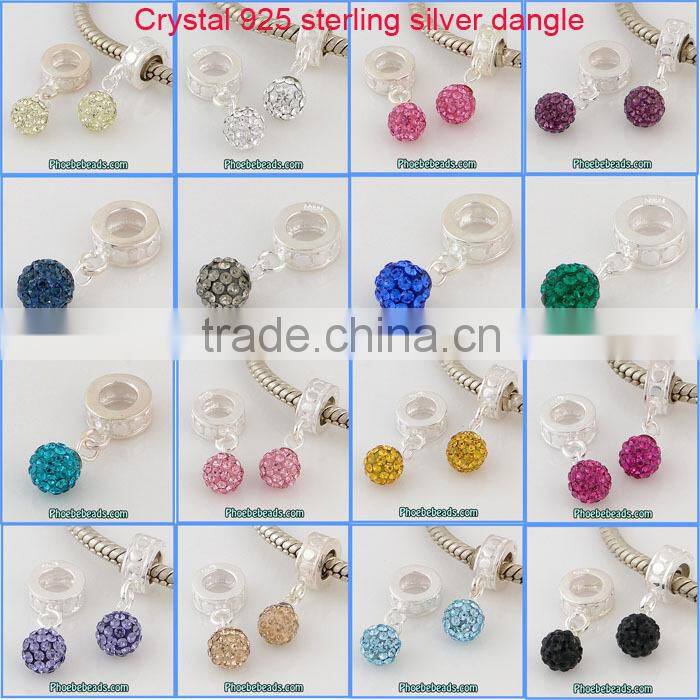 Wholesale Fashion Loose Curved Tube Shamballa Rhinestone Slide Charms CTB-068H