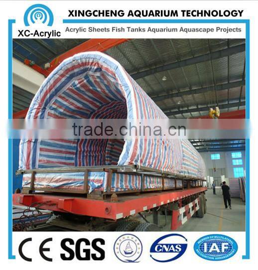 large customized transparent UV oceanarium acrylic tunnel project