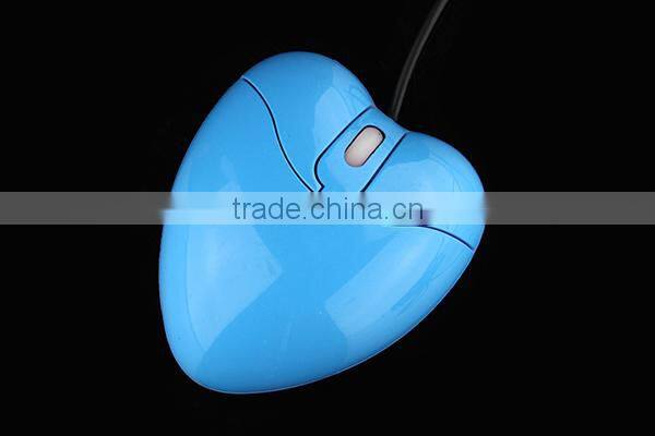 wired optical heart shaped mouse