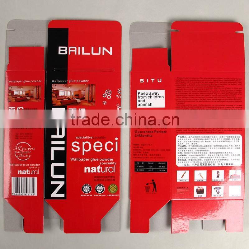 Packing box for wallpaper glue powder grey paperboard for glue powder