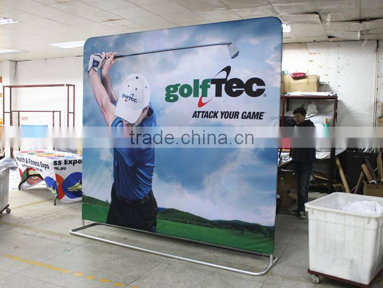 Tension fabric pop up display trade show booth