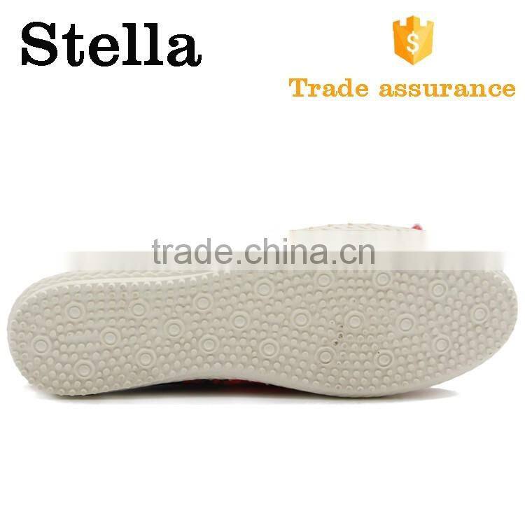 colorful peacock stitching casual rubber leather moccasin