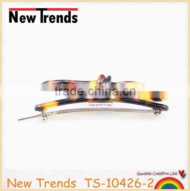 Newest tortoise resin bow tie hair clips accessories jewelry