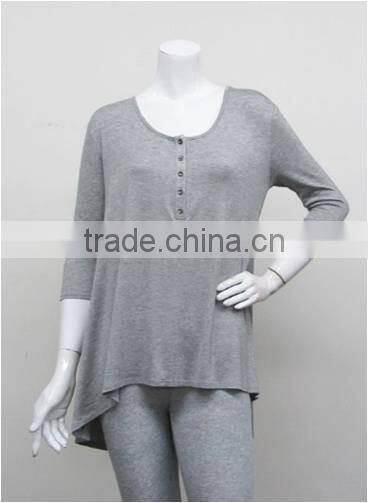 OEM dropshipping clothing 3/4 sleeve t shirt lady top