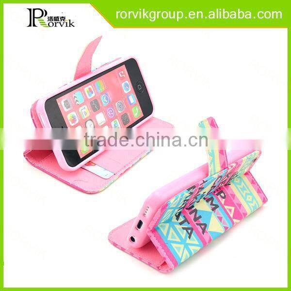 2015 Best Selling heat proof phone case flip leather mobile phone case for iPhone5C new design cell phone case