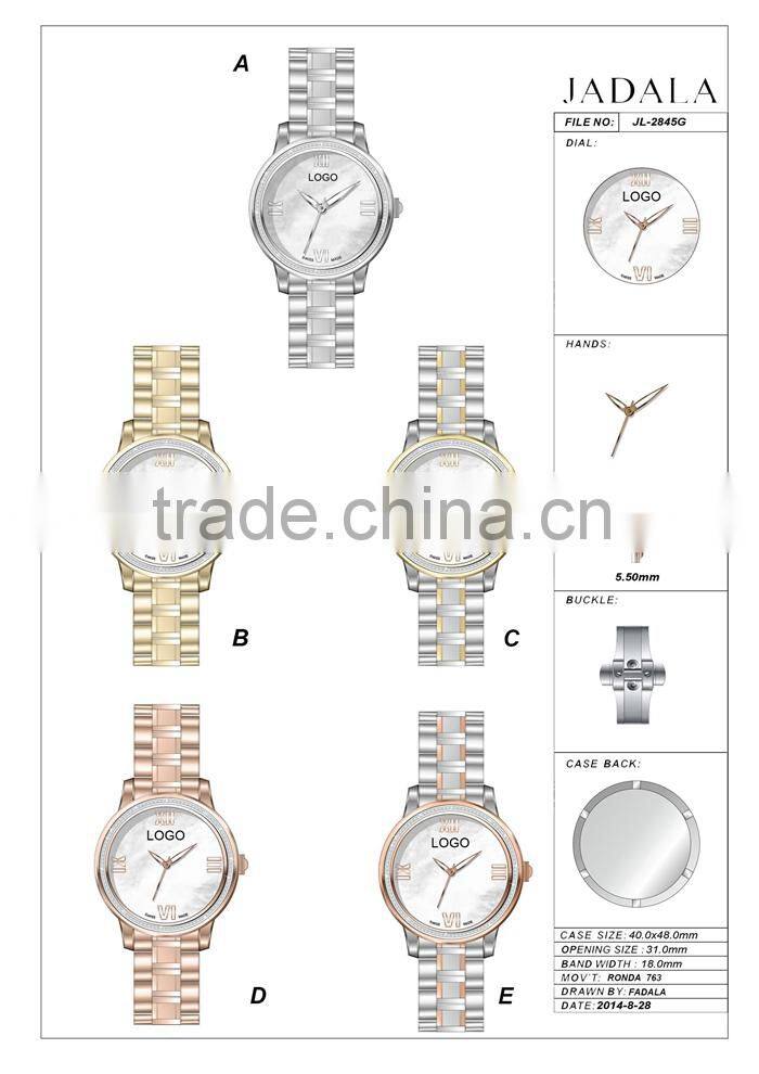 Modern Style Custom Fit Nato Style Stainless Steel Caseback Japan Movement Watch