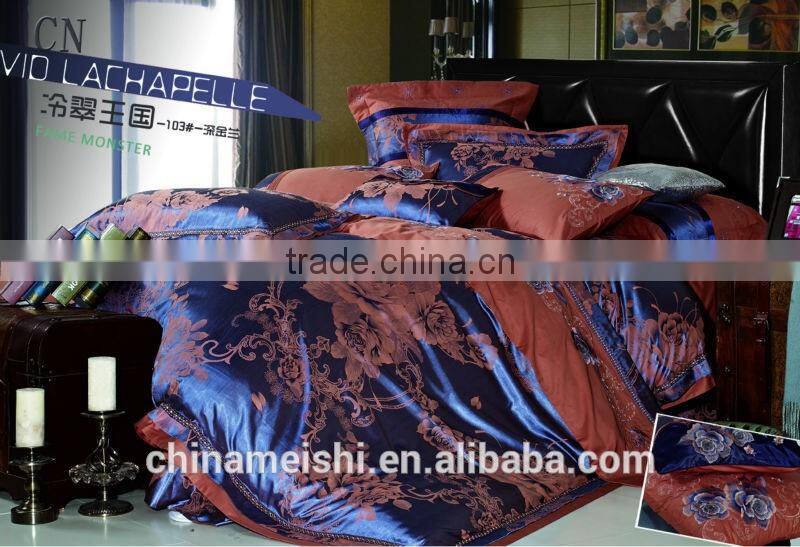 Queen size luxury dark color serie rayon silk bedding set