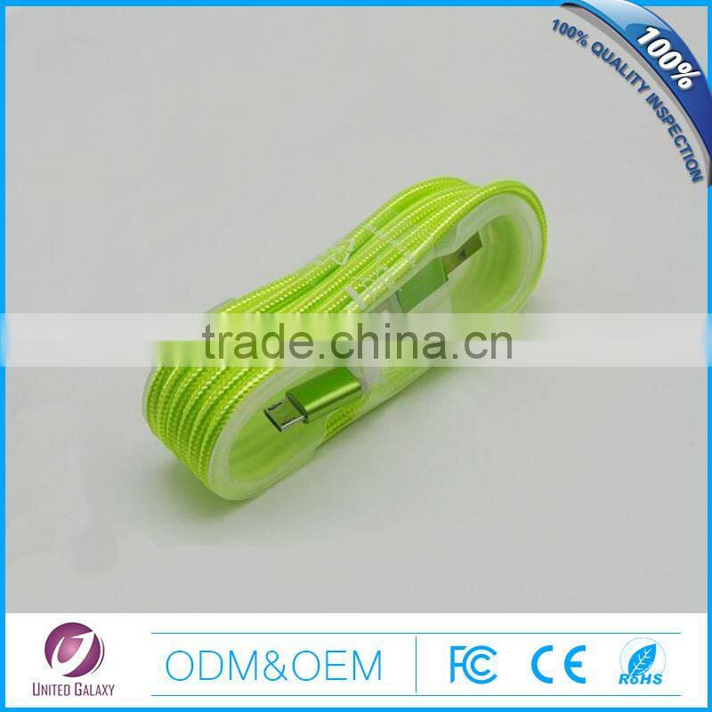 2015 fashion colorful weaving micro usb cable data cable for androids or mini usb cable for iphone 8p usb cable