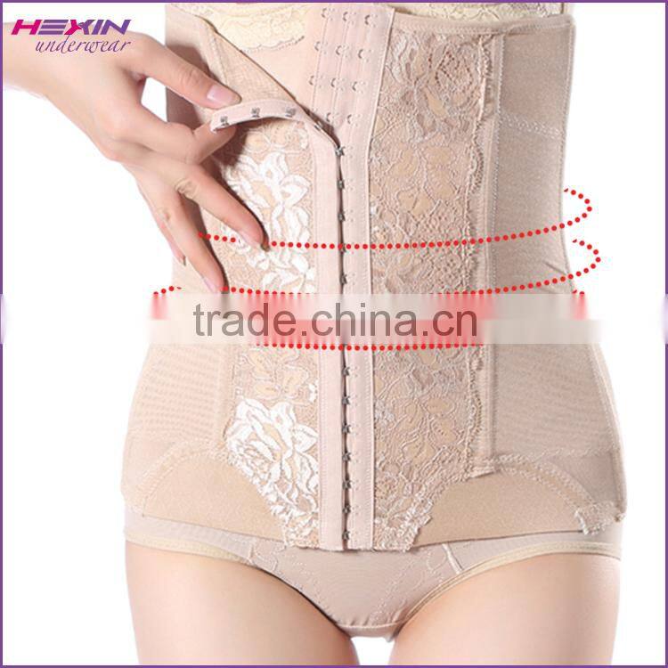 Unique Design Women Nude Hook Eyes Lace Floral Corset