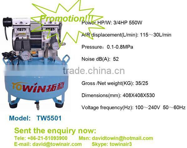 noiseless airbrush oil free air compressor with silent cabinet