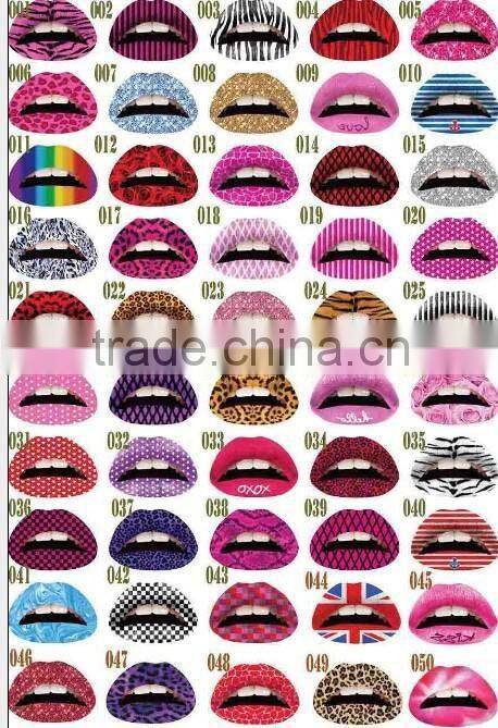 New Fashionable sexy lip country flag temporary tattoo sticker for girls