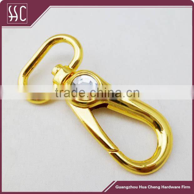 (Guangzhou China) metal spring hook with jewelry gold color,bag snap hook for handbag,bag hardware