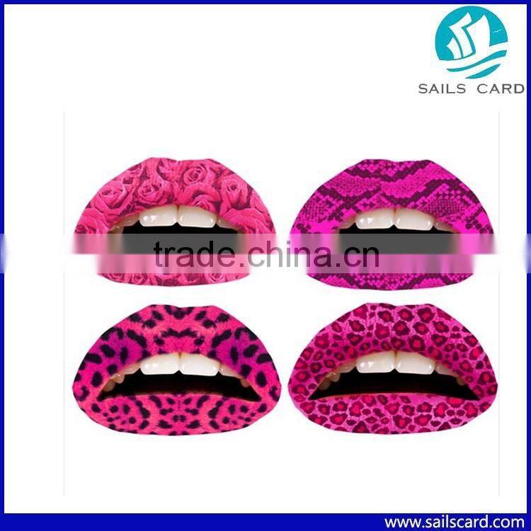 3D Silver Temporary Lip Sticker Waterproof Tattoos