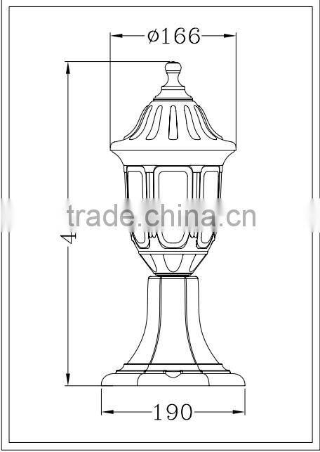cheap plastic outdoor garden pillar light