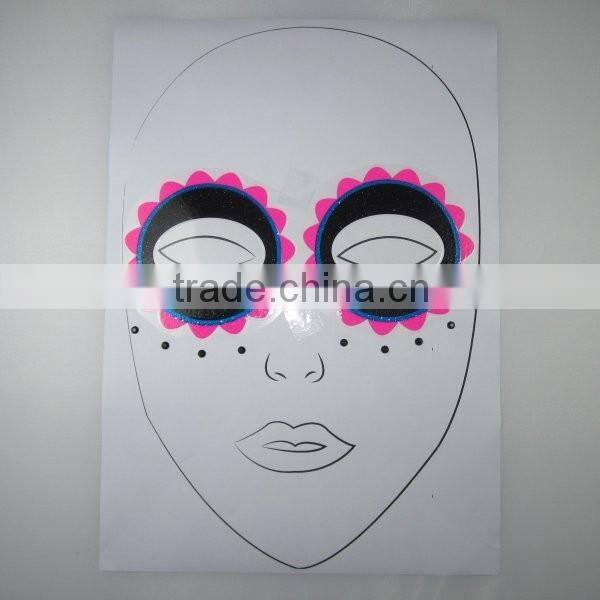 Wholesae Halloween cartoon cat whisker rhinestone temporary eye tattoos crystal eye sticker safe makeup face tattoos factory