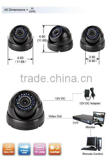 Zmodo Varifocal Vandalproof Outdoor IR Camera CCTV Dome Cover