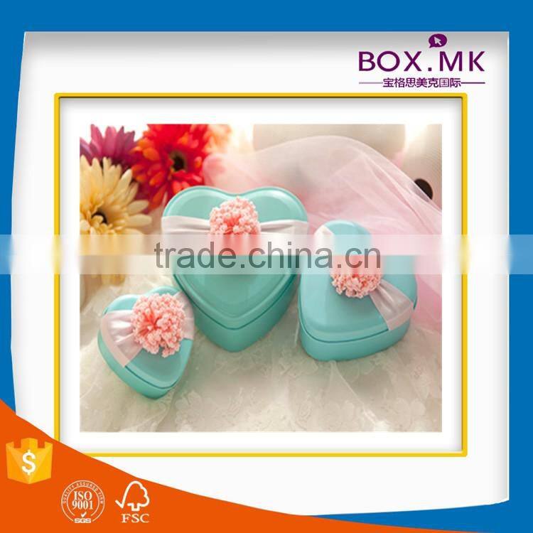 2016 Custom Fashion Design High Quality Newest Blue Tin Gift Box For Wedding
