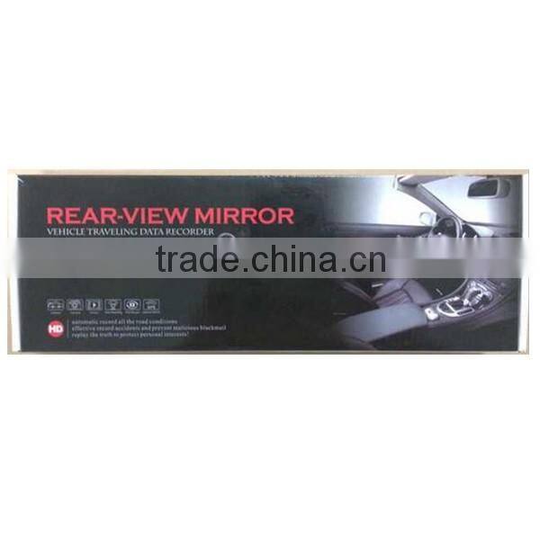 Promotion Dual Lens 1080P 4.3inch rearview mirror DVR camera with Two Lens