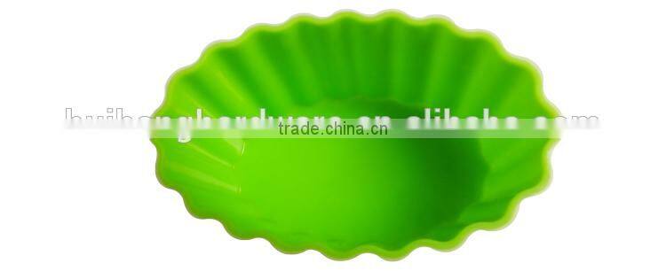 A03-10 Green oval silicone cake moulds /silicone cupcake mould/ muffin mould