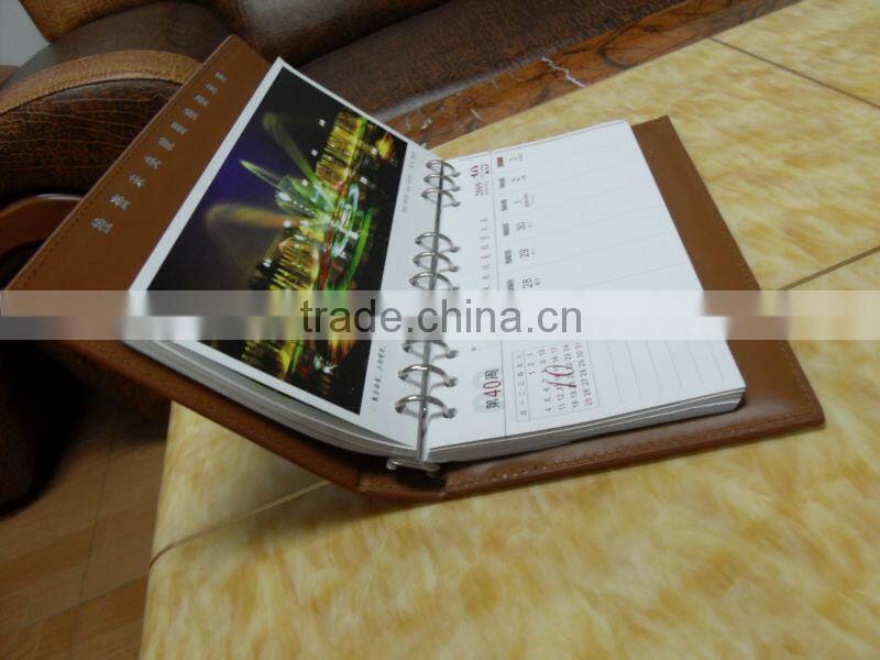 2015 wholeasle desk printing calendar with 9 ring binder