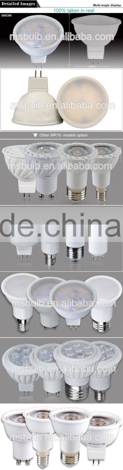 Jiaxing led spotlight MR16 GU5.3 SMD 7W thermoplastic LED small bulb TUV CE approved