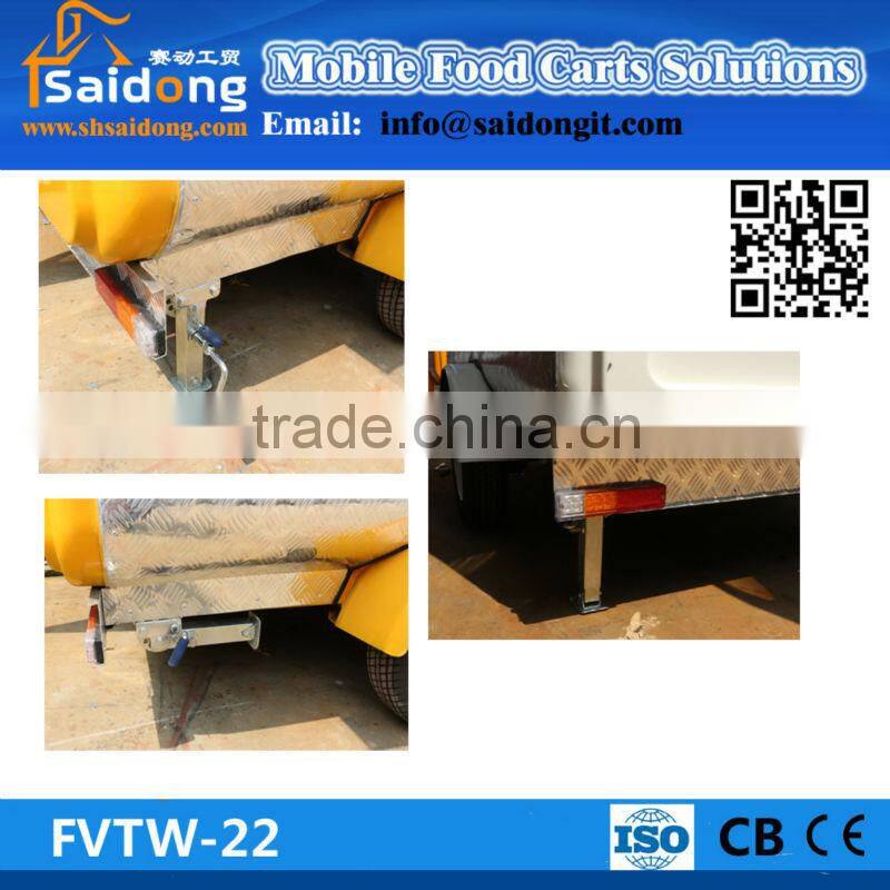 Outdoor Fiberglass Commercial Hot Dog Vending Cart Fast Food Trailer for sales