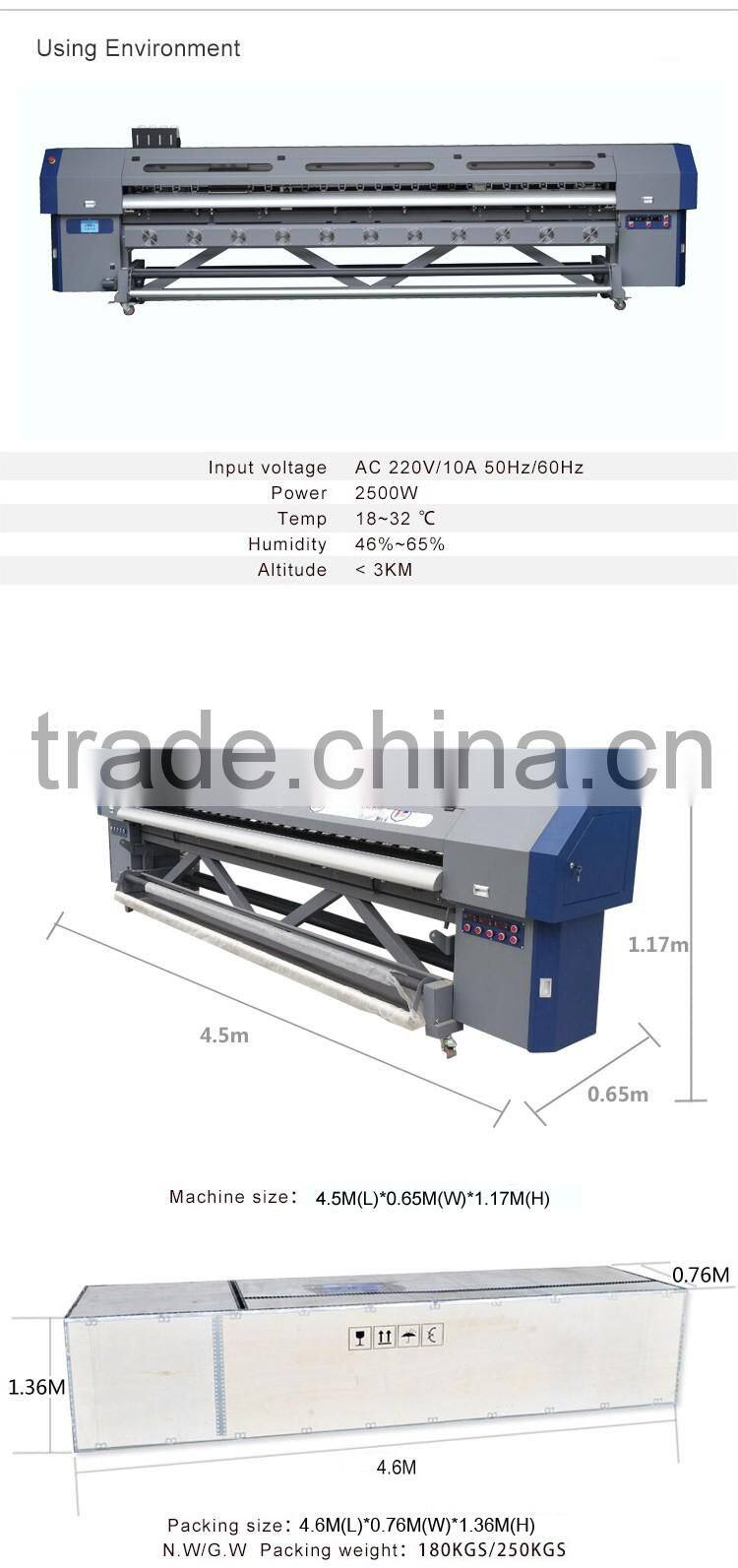 3.2m one dx7 head 4 color polyester uv ink print printer