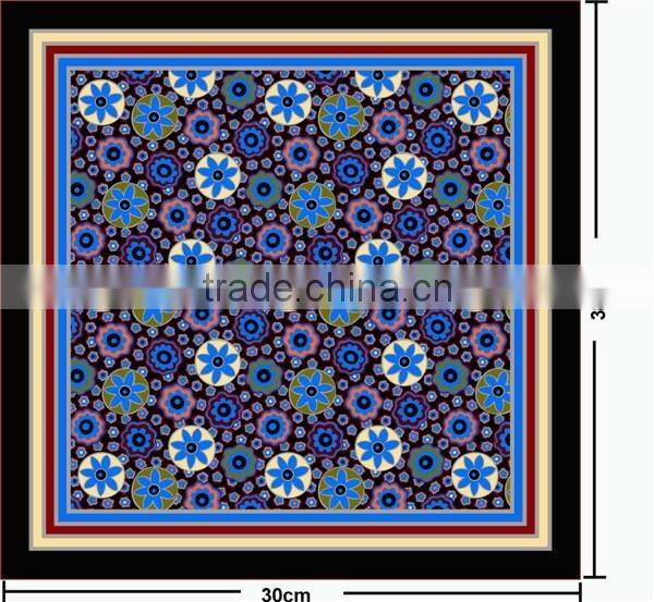 2016 high quality fashion flower design printing pocket squares