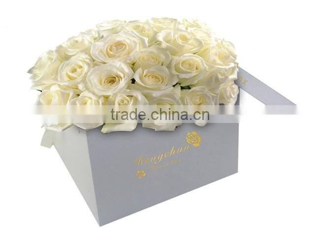Hand made drawer type white box packaging flower