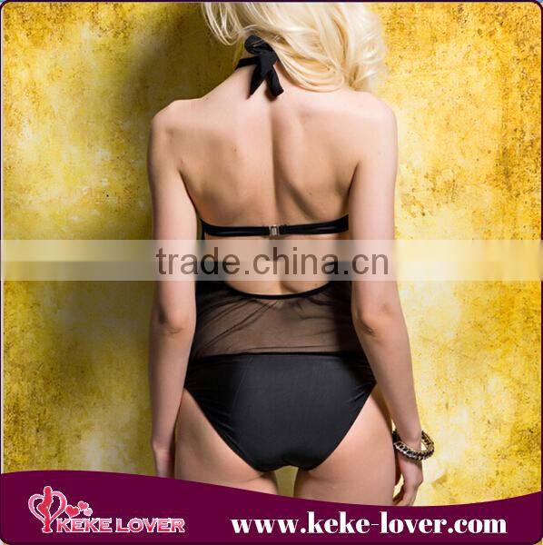 fashion 2015 summer whole black swimsuit new design lady transparent swimwear black transparent one piece bikini