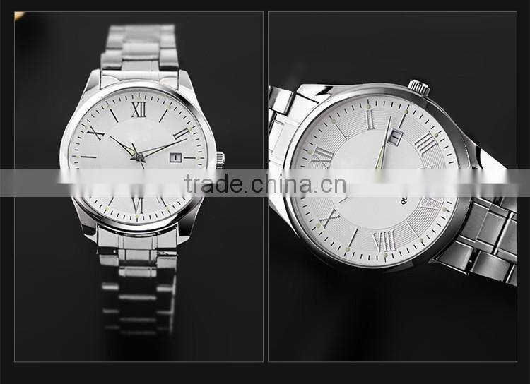 High class bule dial alloy case genuine leather band with night view men fashion watches