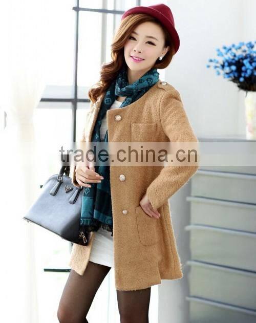 China Style Newest Fashion Autumn Winter Coat Hot Sale Casual Elegant Woolen Cloth Coat