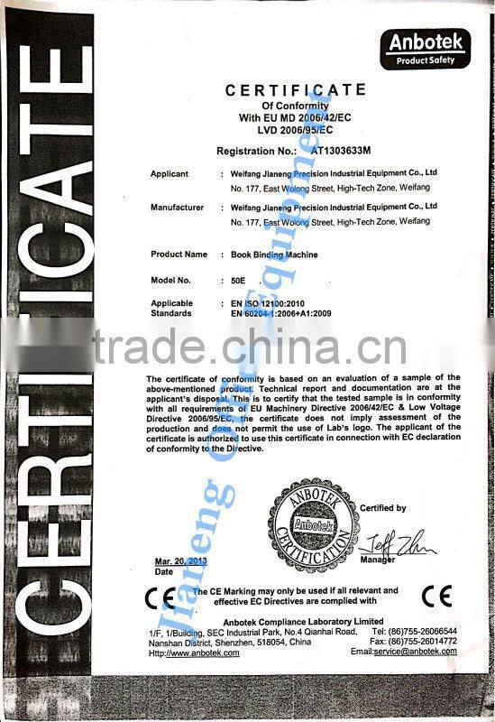 Hot melt glue book binder with roughener unitJN-40E