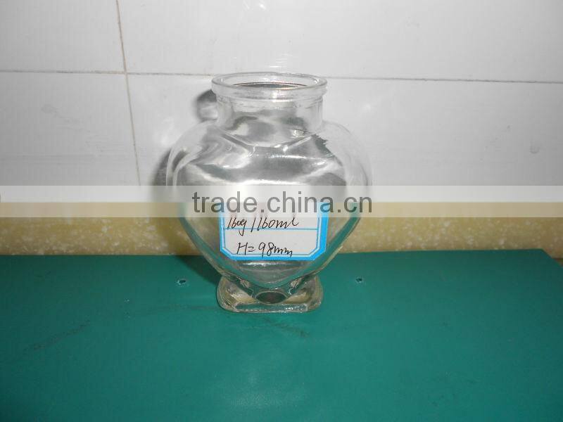 160ml heart-shaped glass candy and sweets jar with cork