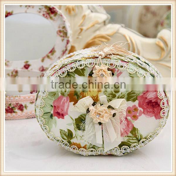 Large oval shape handmade cardboard jewelry box