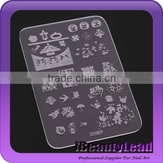 2016 New desgisn clear acrylic image plate with 20 different designs