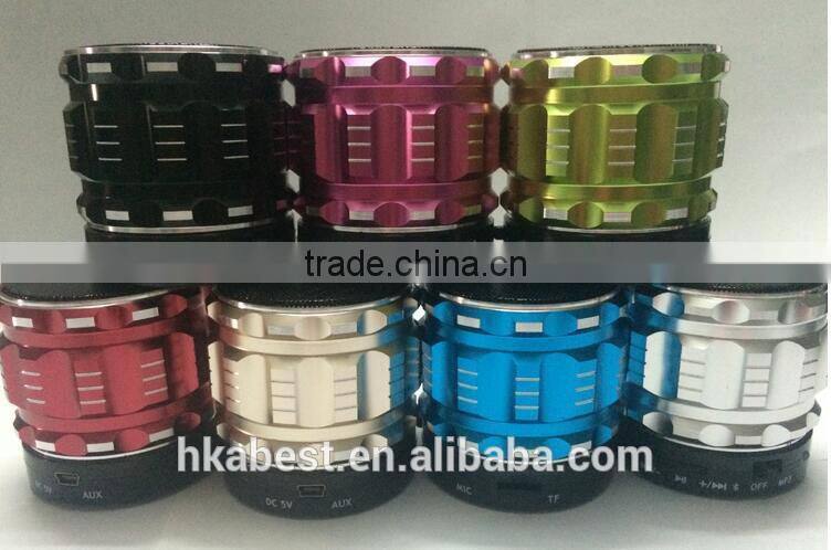 AI65077 Portable Mini Bluetooth Speakers,Metal Steel Wireless Smart Hands Free subwoofer Speaker For Mobile Phone