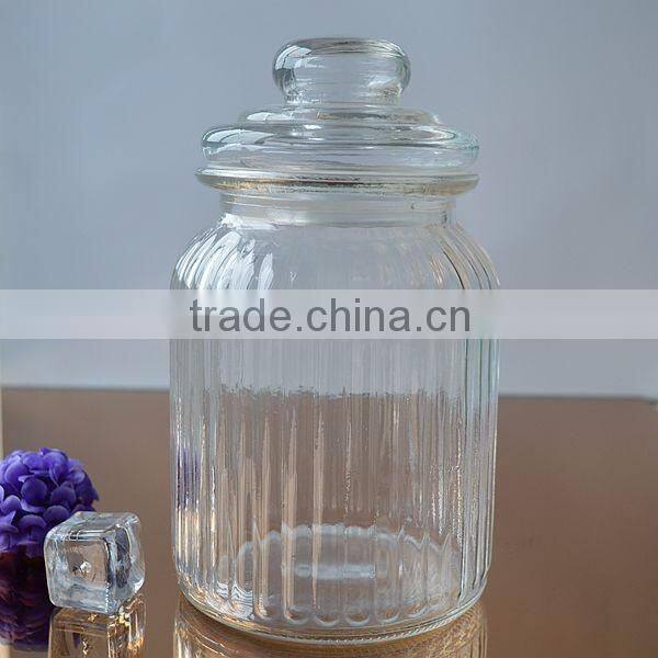 Wholesale storage glass jar with cover candy glass bottle for christmas
