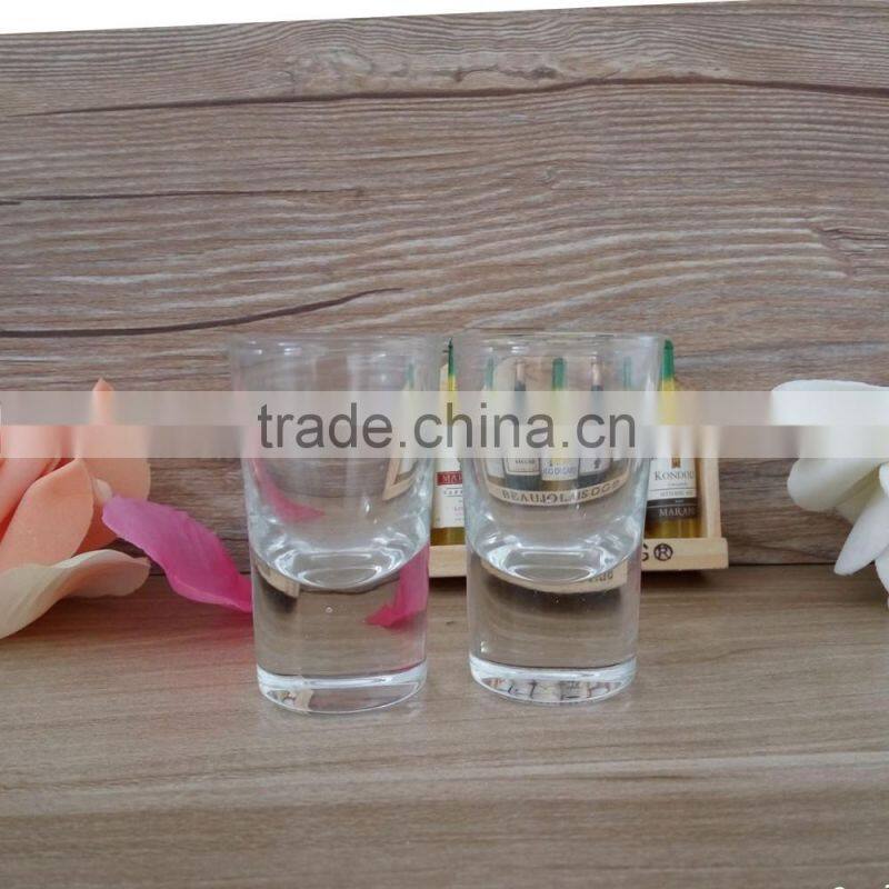 Thick Bottle Clear Shot Glass Cup For Spirit , Brandy, Tequila and Vodka