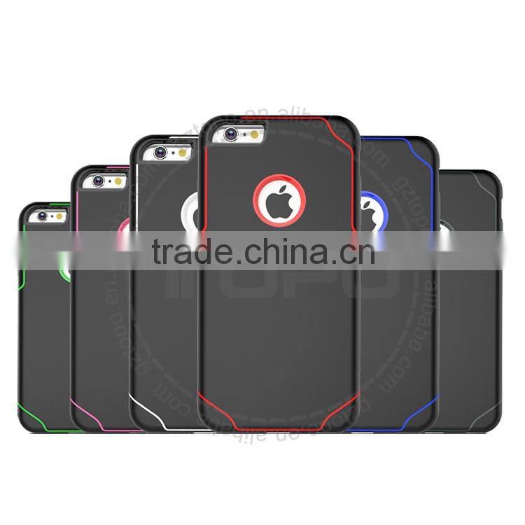 Wholesale mobile phone back cover PC+TPU shockproof combo plastic shell phone case for iphone 6 6s plus