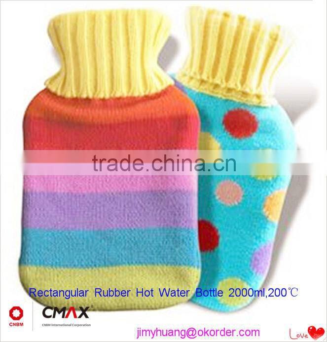 Hot Water Bottle Animal Plush Cover 2000ml Natural Rubber Medical Houseware /JH