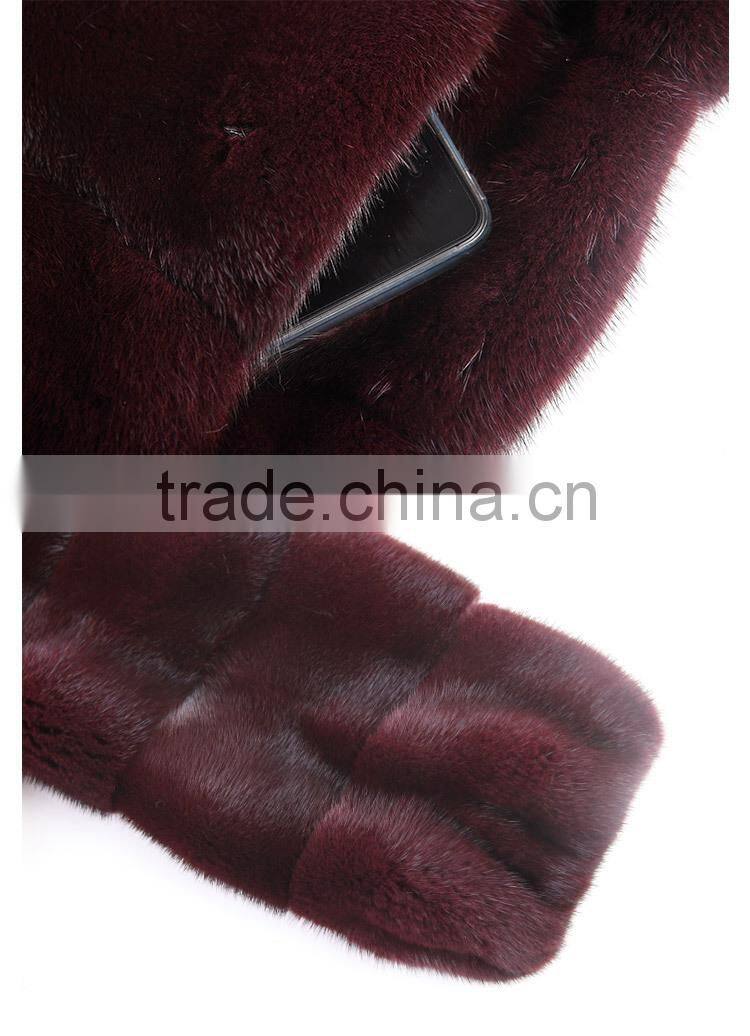 China sale dyed real mink winter fur coat for fashion lady