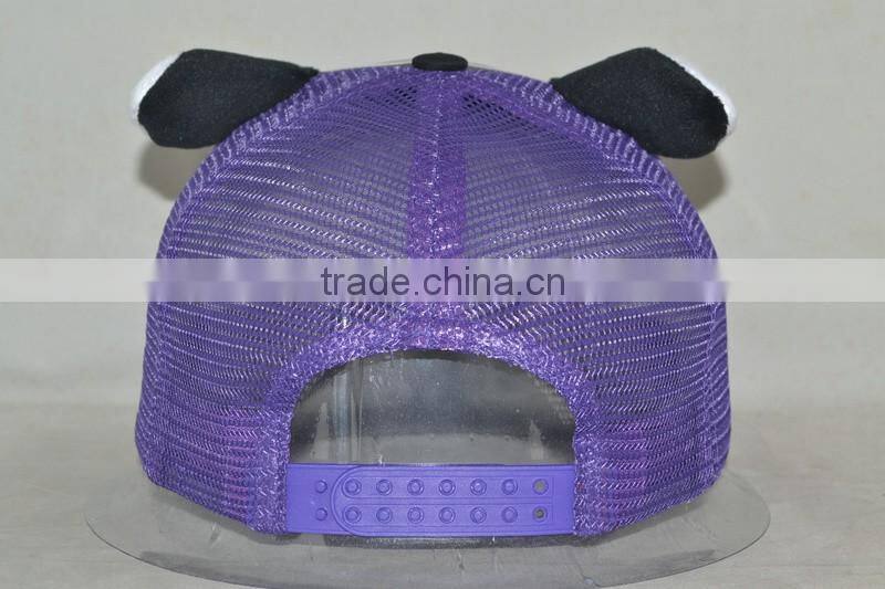 Guangzhou hat factory professional custom 100% cotton cute cartoon hippo shape trucker cap